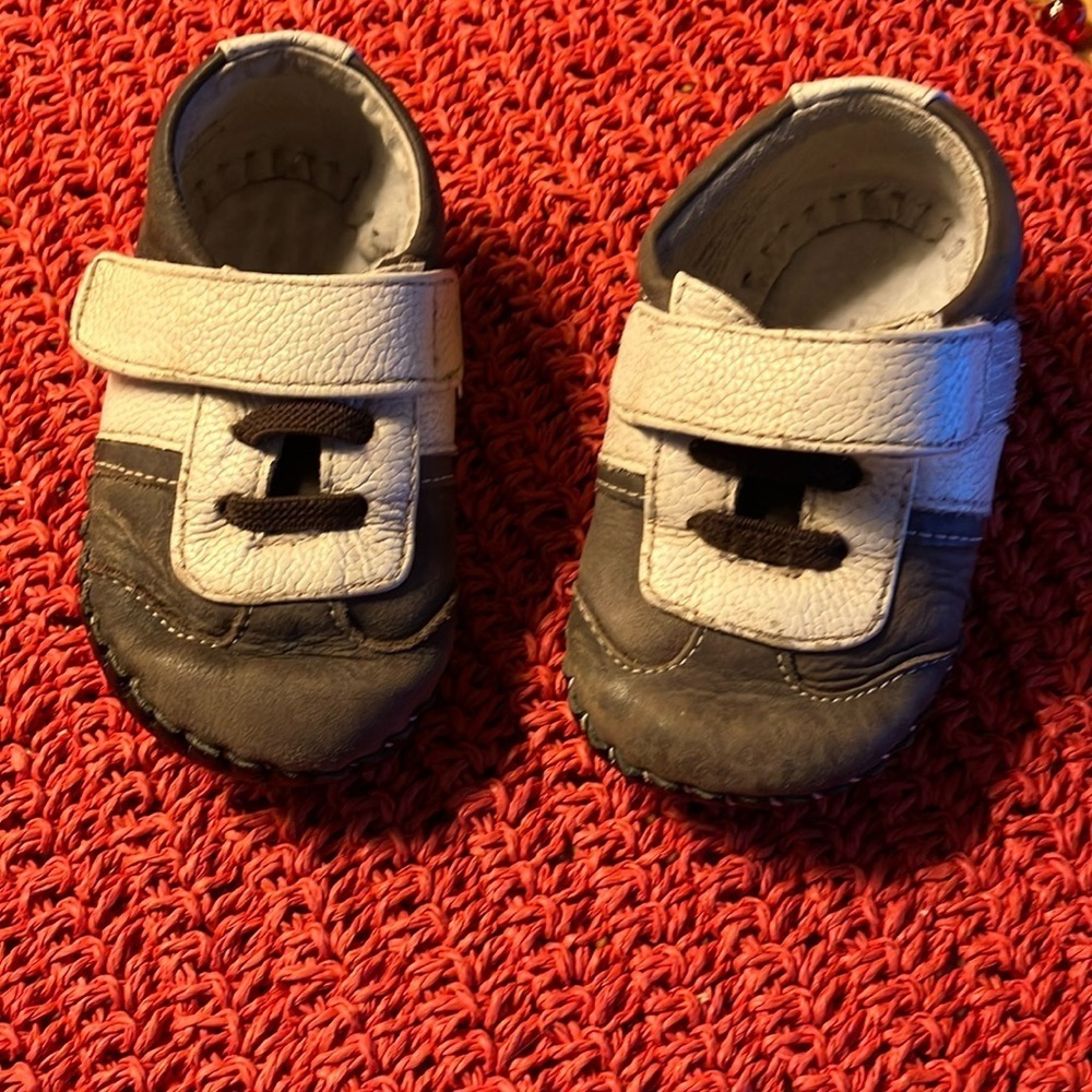 PEDIPED 12-18 months Beige Brown Baby Shoes Velcro Straps Soft Soles Pre…